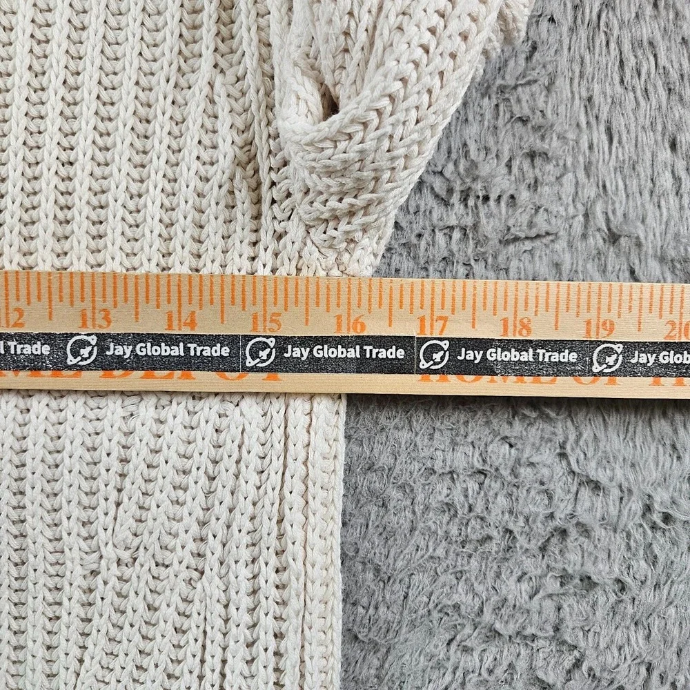 LRL Lauren Jeans Co‎ Ralph Lauren Sweater Women Medium Knit 3/4 Sleeve Off-White